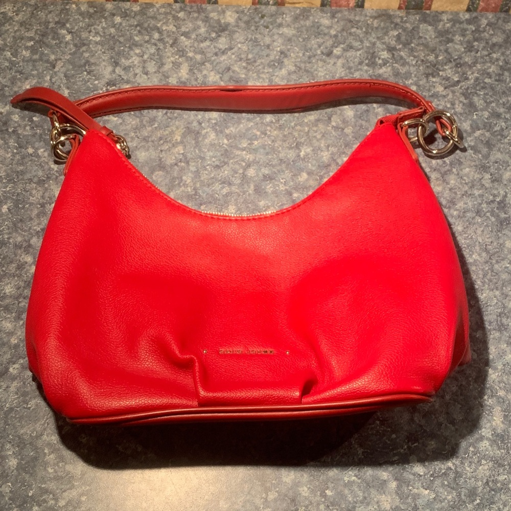David jones Paris Red Leather Shoulder Bag purse nice